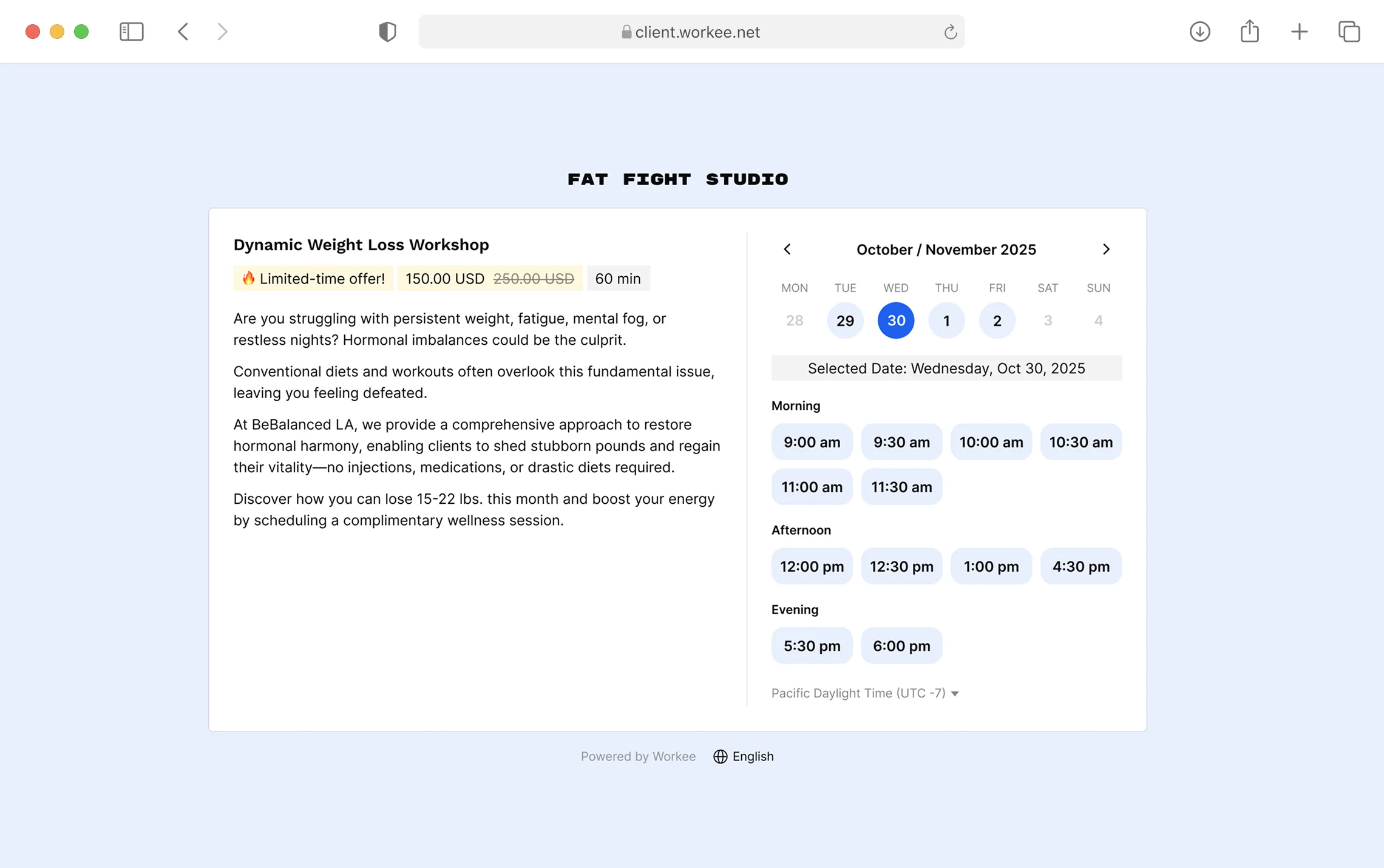 workee booking system solution
